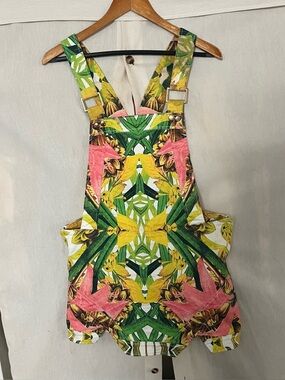 Finders Keepers Tropical Overall Denim Dress